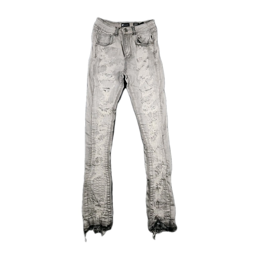 Waimea Jeans Men‎ 24x32 14Y Skinny Light Gray Distressed Skater Stack M5826D